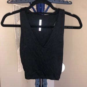 Lulus Black Crop Top Tank Size Small NWT